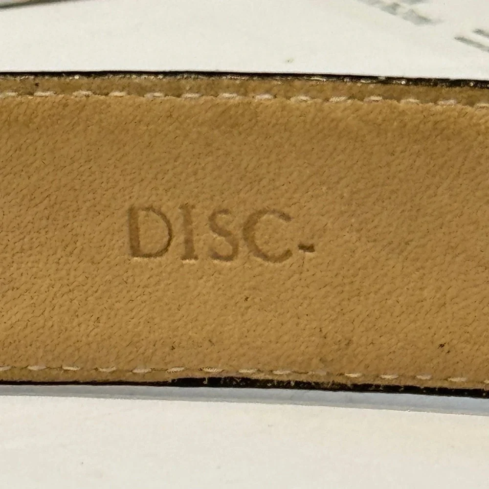 Portfolio Perry Ellis Belt Sz 36 Brown Croc Embossed Leather Solid Brass Western